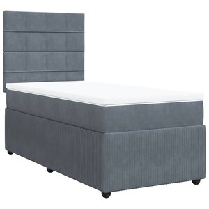 vidaXL Sommier à lattes de lit avec matelas Gris foncé 100x200 cm