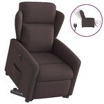 vidaXL Fauteuil inclinable électrique marron foncé tissu