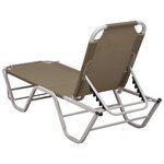 Vidaxl chaise longue aluminium et textilène taupe