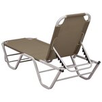 vidaXL Chaise longue aluminium et textilène taupe