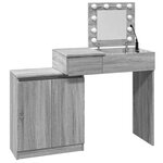 vidaXL Coiffeuse avec LED sonoma gris 115x37x110 5 cm