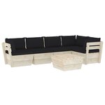 vidaXL Salon de jardin palette 6 Pièces avec coussins bois d'épicéa