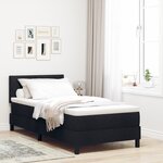 vidaXL Lit avec sommier en noir 90x200 cm Tissu