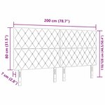 vidaXL Tête de lit avec boutons en cristal  gris foncé  200 cm  en velours.