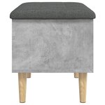 vidaXL Banc de rangement gris béton 62x42x46 cm bois d'ingénierie