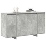 vidaXL Buffet Gris béton 135 x 41 x 75 cm Bois d'ingénierie