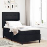 Lit à ressorts avec matelas et LED vidaXL Noir 100x200 cm Tissu