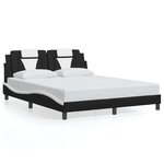 vidaXL Cadre de lit Viana sans matelas noir et blanc 160x200 cm similicuir
