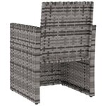 vidaXL Mobilier d'extérieur 3 Pièces avec coussins Résine tressée Gris