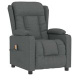 vidaXL Fauteuil de massage Gris foncé Tissu