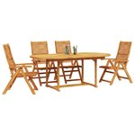 vidaXL Ensemble de salle à manger pour jardin 5 Pièces Marron