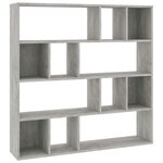 vidaXL Séparateur de pièce/Bibliothèque gris béton 110x24x110 cm
