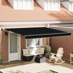 vidaXL Auvent Rétractable Noir 400 × 300 cm Polyester et Aluminium