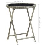 vidaXL Ensemble de bistro de jardin 3 Pièces Résine tressée et verre Gris