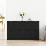 vidaXL Buffets 2 Pièces Chêne Noir 60x30x70 cm Bois d'ingénierie