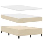 vidaXL Lit à ressorts avec matelas et banc crème 120x200 cm en tissu