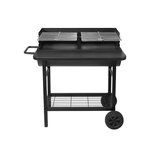 Barbecue charbon de bois 2 grilles alabama noir acier inoxydable