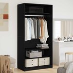 vidaXL Armoire Chêne noir 100 x 50 x 200 cm Bois d'ingénierie