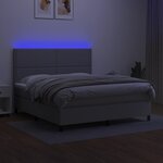 vidaXL Sommier à lattes de lit et matelas et LED Gris clair 160x200 cm