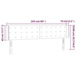 vidaXL Tête de lit à LED Noir 203x16x78/88 cm Velours