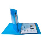 Classeur 4 Anneaux 30mm Iderama Pp Polypropylène 7/10e - A4 Maxi - Bleu Clair - X 10 - Exacompta