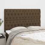 vidaXL Tête de lit marron foncé 160 x 7 x 118/128 cm en tissu