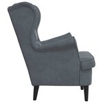 vidaXL Fauteuil Gris foncé 71 x 92 x 91 cm Velours