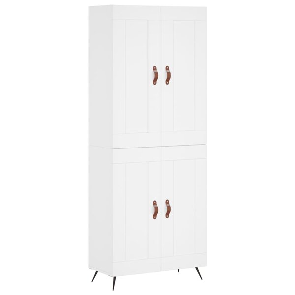 vidaXL Buffet haut Blanc 69 5x34x180 cm Bois d'ingénierie