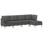 vidaXL Canapé modulaire avec rangement 5 Pièces Gris foncé Tissu