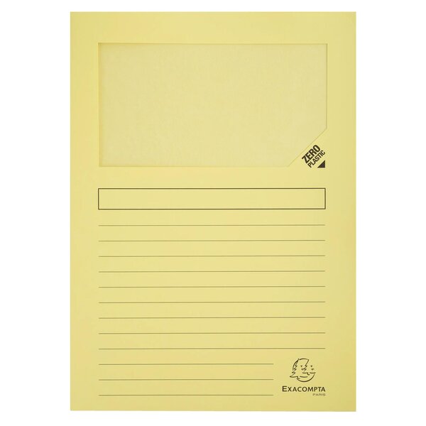 Paquet De 100 Chemises À Fenêtre Super 160g/m2 - 22x31cm - Canari - Exacompta
