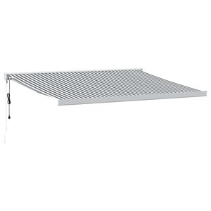vidaXL Auvent rétractable anthracite et blanc 4x3 m tissu et aluminium