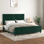vidaXL Cadre de lit sans matelas vert foncé 200x200 cm velours