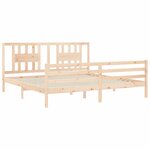 vidaXL Cadre de lit avec tête de lit 200x200 cm bois massif