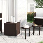 vidaXL Tables d'appoint de jardin 3 Pièces marron résine tressée