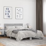 vidaXL Cadre de lit sonoma gris 140x190 cm bois d'ingénierie et métal