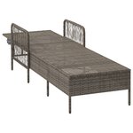vidaXL Chaise longue Grise PE Rattan 157 x 55 x 92 cm Pliable