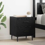 vidaXL Cabinet de chevet avec tiroir Chêne noir 40 x 35 x 47.5 cm