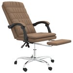 Chaise fauteuil siège pivotante de inclinable de bureau informatique étude tissu brun 02_0024259