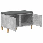vidaXL Banc d'entrée avec coussin Gris béton 80 x 38 x 46 cm