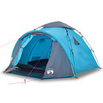 vidaXL Tente de camping à dôme 3 personnes bleu libération rapide