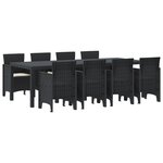 vidaXL Ensemble de salle à manger pour jardin 9 Pièces Anthracite