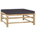 vidaXL Salon de jardin 7 Pièces avec coussins gris foncé bambou