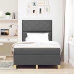vidaXL Lit à ressorts avec matelas Gris foncé 120 x 190 cm tissu