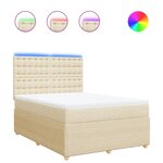 vidaXL Sommier à lattes de lit avec matelas Crème 160x200 cm Tissu