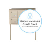 Bloc collectif Leabox  3x2  grade 3  simple face  extérieur  fixation sur pieds à sceller   ivoire ral 1015  finition brillante