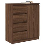 vidaXL Buffet avec tiroirs chêne brun 71x35x84 cm bois d'ingénierie