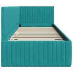 vidaXL Cadre de lit d'angle Turquoise 80 cm x 200 cm tissu
