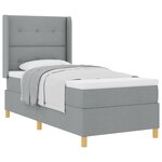 vidaXL Lit à ressorts avec matelas Gris clair 90 x 190 cm tissu