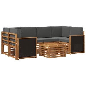 vidaXL Ensemble de canapés d'extérieur 7 Pièces Naturel et Anthracite