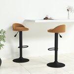 Vidaxl tabourets de bar 2 pcs marron velours